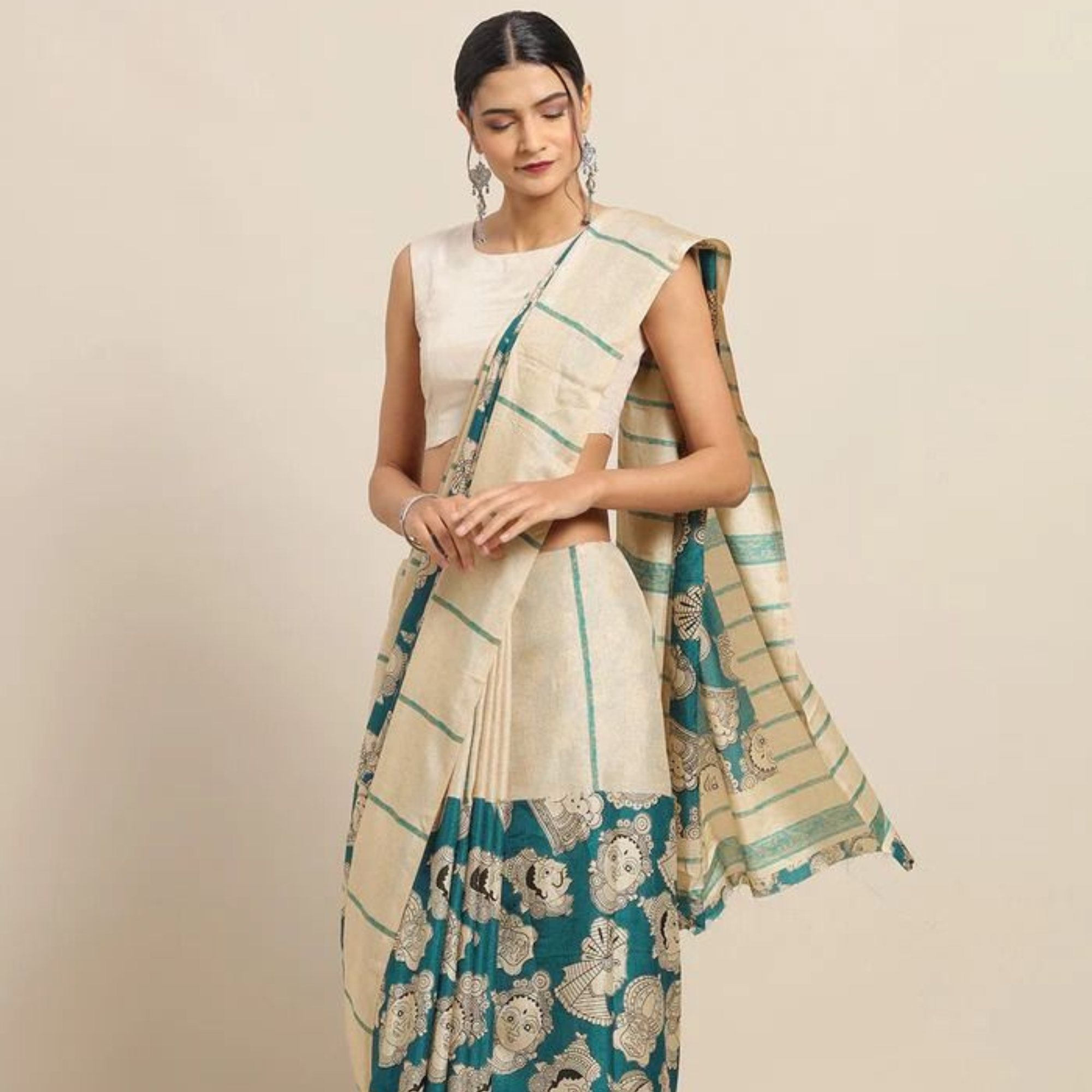Bagru Print Chanderi Silk Cotton